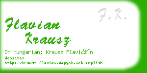 flavian krausz business card